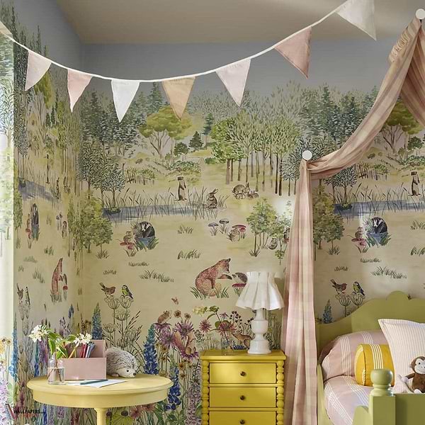 Potter's Woodland behang-Little Greene-Selected Wallpapers-Interiors