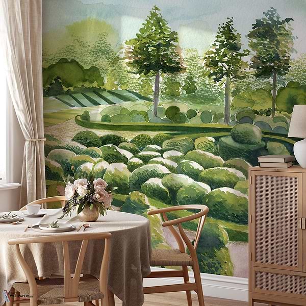 Promenade des buis behang-Les Dominotiers-Selected Wallpapers-Interiors