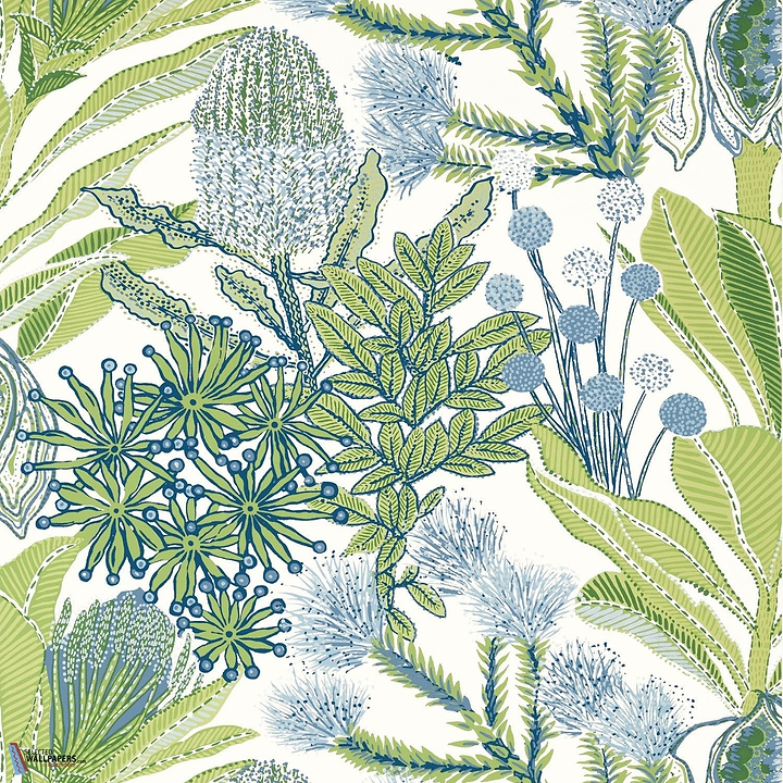 Protea-Behang-Tapete-Thibaut-Green and Blue-Rol-T13923-Selected Wallpapers