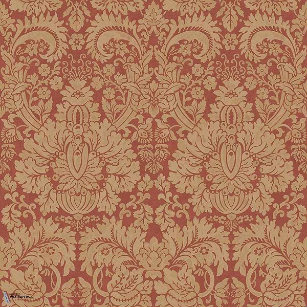 Queen's damask behang-GP&J Baker-Old red-Rol-Selected Wallpapers-Interiors