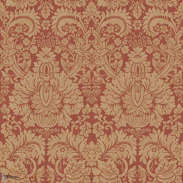 Queen's damask behang-GP&J Baker-Old red-Rol-Selected Wallpapers-Interiors