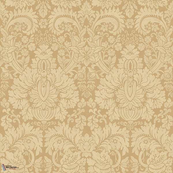 Queen's damask behang-GP&J Baker-Parchment-Rol-Selected Wallpapers-Interiors
