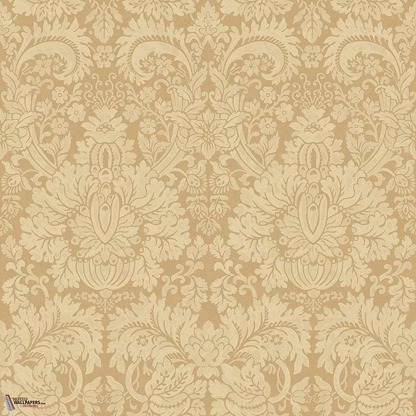 Queen's damask behang-GP&J Baker-Parchment-Rol-Selected Wallpapers-Interiors