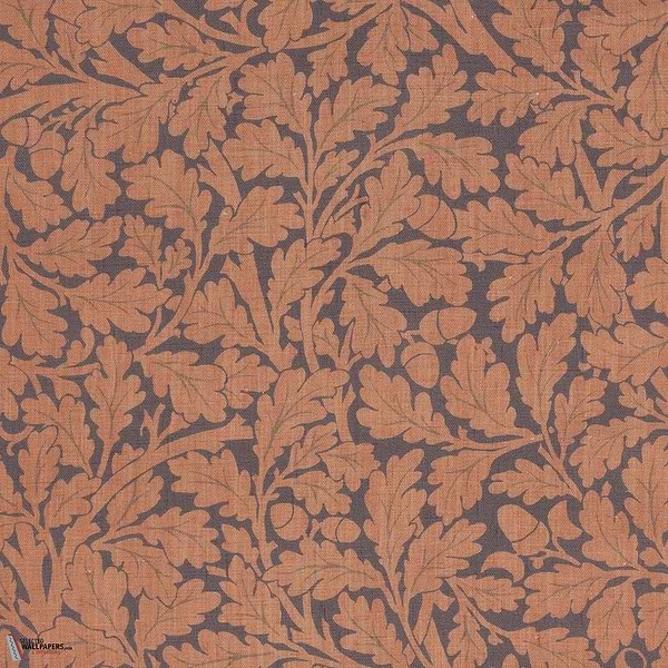 Quercus Linen stof-House of Hackney-Aubergine-Meter (M1)-Selected Wallpapers-Interiors