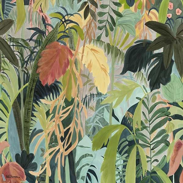 Rainforest mural behang-Thibaut-Tropical-Set-Selected Wallpapers-Interiors