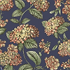Ramo di Ortensia-wallpaper-Cole & Son-Coral on Dark Blue-Roll-123/8040-Selected Wallpapers