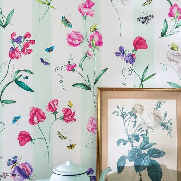 Rayure les pois de senteur behang-Pierre Frey-wallpaper-tapete-Selected-Wallpapers-Interiors