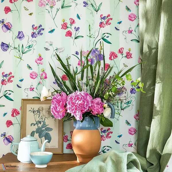 Rayure les pois de senteur behang-Pierre Frey-wallpaper-tapete-Selected-Wallpapers-Interiors