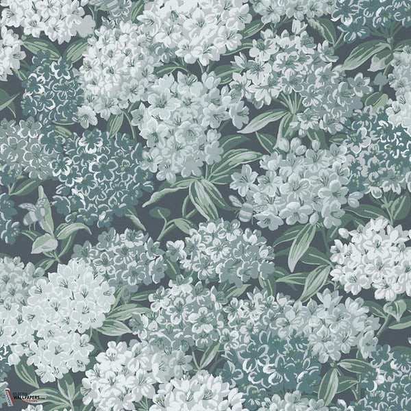 Rhododendron Walk wallpaper-Little Greene-Hicks' Blue-Roll-Selected Wallpapers-Interiors