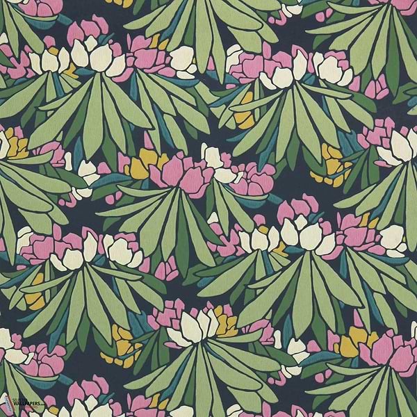 Rhododendron behang-1838 wallcoverings-Magenta-Rol-Selected Wallpapers-Interiors
