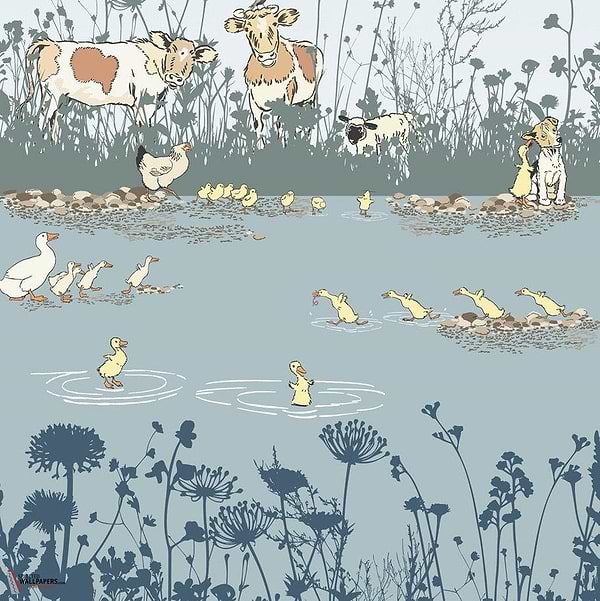 Riverside Capers behang-Little Greene-Moo-Set-Selected Wallpapers-Interiors