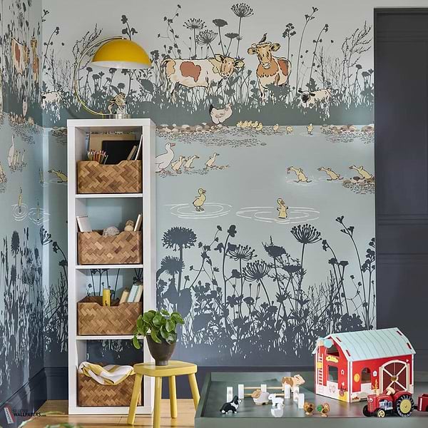 Riverside Capers behang-Little Greene-Selected Wallpapers-Interiors