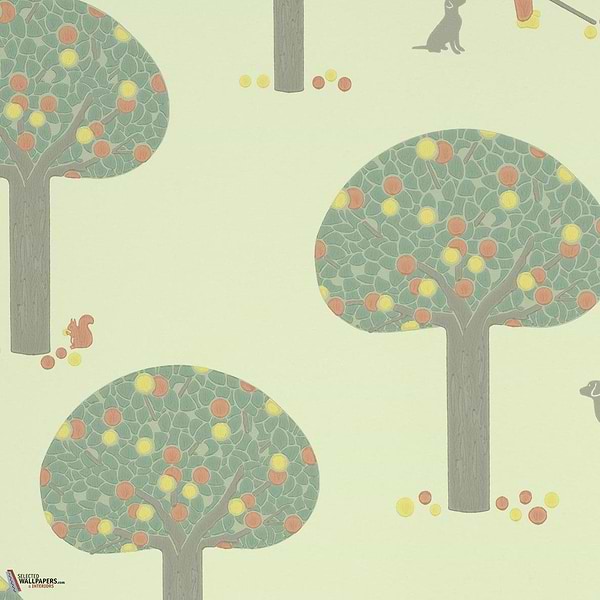 Rodney Street behang-Little Greene-Pea green-Rol-Selected Wallpapers-Interiors