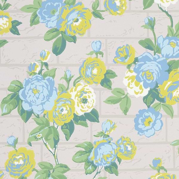 Rose Garden wallpaper-Little Greene-French Grey-Roll-Selected Wallpapers-Interiors