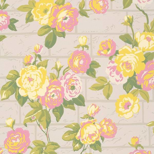 Rose Garden wallpaper-Little Greene-Portland Stone-Roll-Selected Wallpapers-Interiors