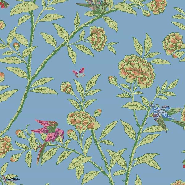 Roseberry & Birds behang-Cole & Son-Hyacith Blue-Rol-Selected Wallpapers-Interiors