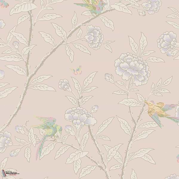 Roseberry & Birds behang-Cole & Son-Shell Pink-Rol-Selected Wallpapers-Interiors