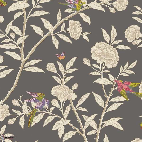 Roseberry & Birds behang-Cole & Son-Soft Charcoal-Rol-Selected Wallpapers-Interiors
