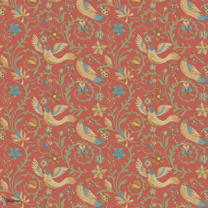 Royal Court behang-GP&J Baker-Red-Rol-Selected Wallpapers-Interiors