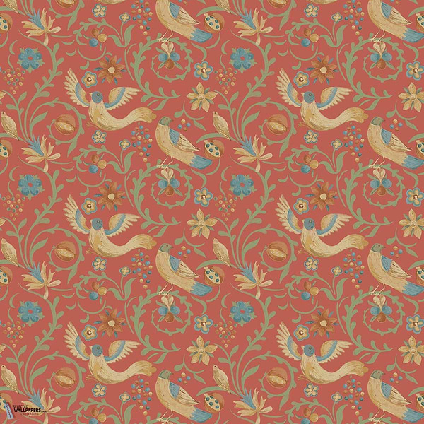 Royal Court behang-GP&J Baker-Red-Rol-Selected Wallpapers-Interiors