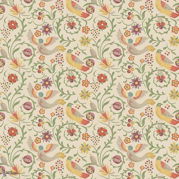 Royal Court behang-GP&J Baker-Red/green-Rol-Selected Wallpapers-Interiors