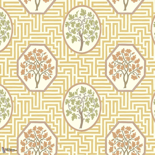 Royal maze behang-GP&J Baker-Ochre-Rol-Selected Wallpapers-Interiors