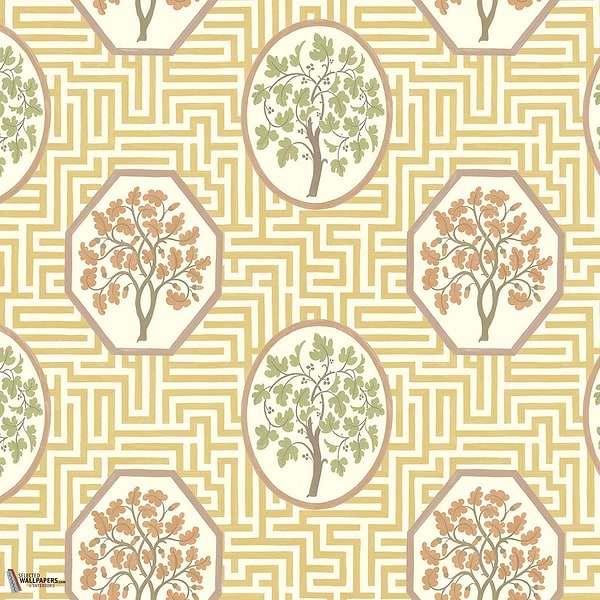 Royal maze behang-GP&J Baker-Ochre-Rol-Selected Wallpapers-Interiors