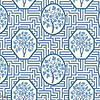 Royal maze behang-GP&J Baker-Royal blue-Rol-Selected Wallpapers-Interiors