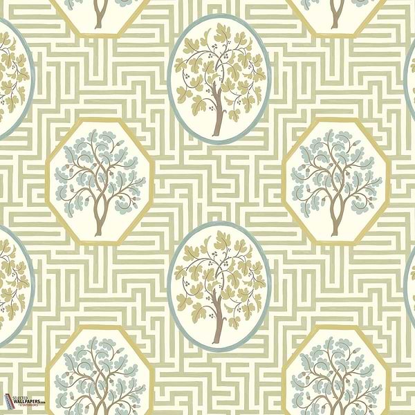 Royal maze behang-GP&J Baker-Sage-Rol-Selected Wallpapers-Interiors