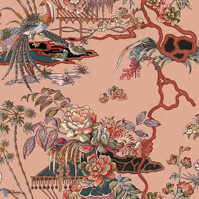 Sacred Pheasants-Coordonne-behang-tapete-wallpaper-Rose-Non Woven-Selected-Wallpapers-Interiors