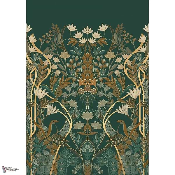Salon des Miroirs behang-Casamance-Petrole/Dore-Set-Selected Wallpapers-Interiors