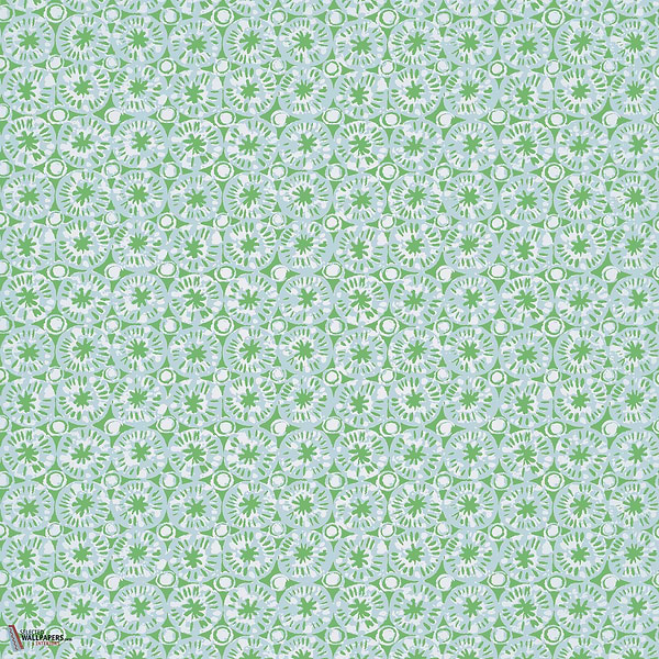 Sand dollar behang-Thibaut-Green and blue-Rol-Selected Wallpapers-Interiors