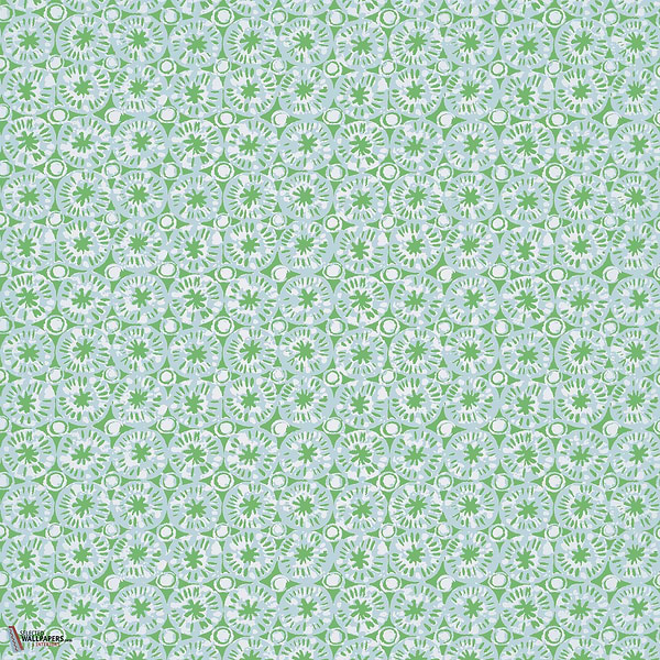 Sand dollar behang-Thibaut-Green and blue-Rol-Selected Wallpapers-Interiors