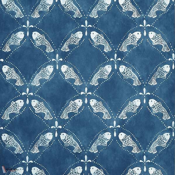 Santorini behang-Thibaut-Navy-Rol-Selected Wallpapers-Interiors