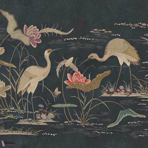 Seabirds wallpaper-Sandberg-Dark Blue-Mattic-M2-Selected Wallpapers-Interiors