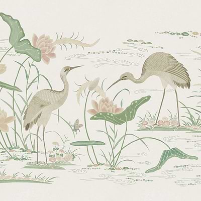 Seabirds wallpaper-Sandberg-Green-Mattic-M2-Selected Wallpapers-Interiors