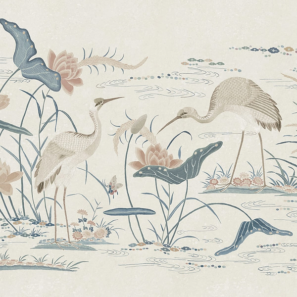 Seabirds wallpaper-Sandberg-Misty Blue-Mattic-M2-Selected Wallpapers-Interiors