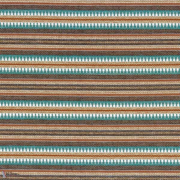 Serapes stof-Casamance-Turquoise marine-Meter (M1)-Selected Wallpapers-Interiors