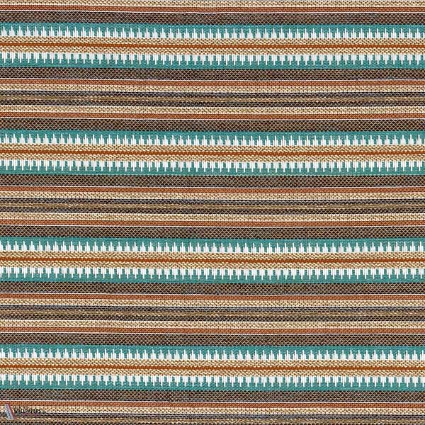 Serapes stof-Casamance-Turquoise marine-Meter (M1)-Selected Wallpapers-Interiors