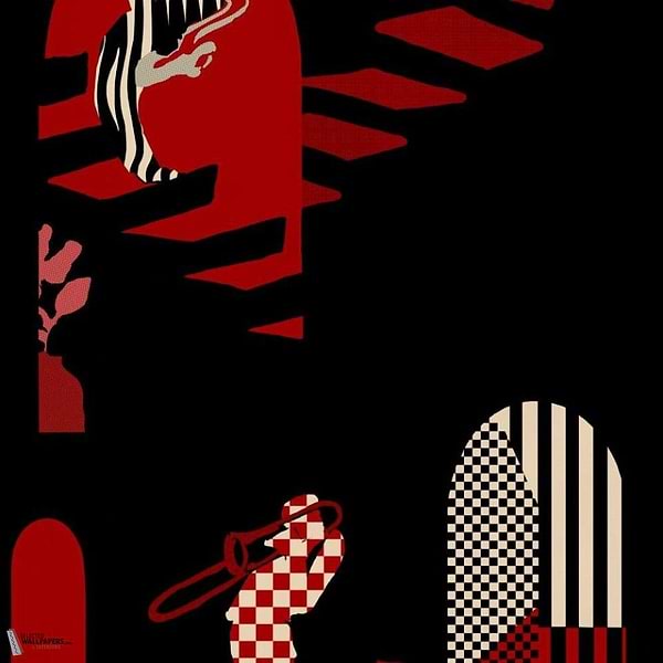 Solitude behang-Mind the Gap-Black/red-Rol-Selected Wallpapers-Interiors