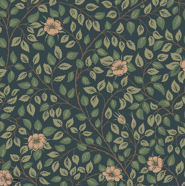 Solliden behang-Sandberg-Midnight blue-Rol-Selected Wallpapers-Interiors