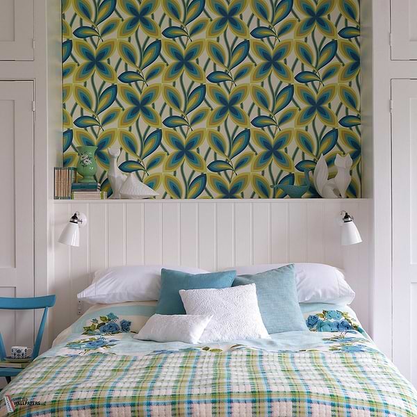 Starflower behang-Little Greene-Selected Wallpapers-Interiors