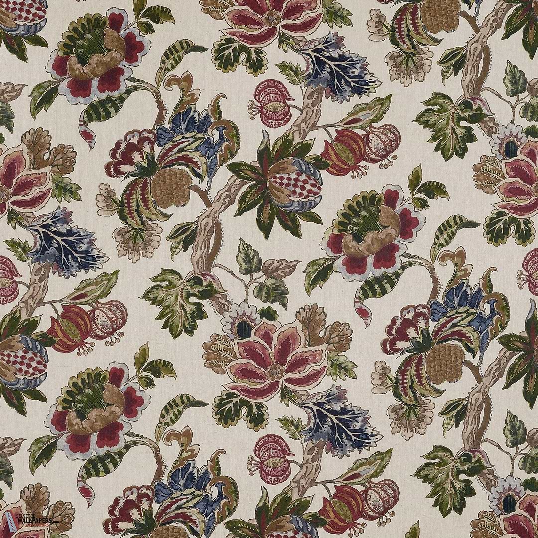 Stockbridge behang-Anna French-Apricot and slate-Rol-Selected Wallpapers-Interiors