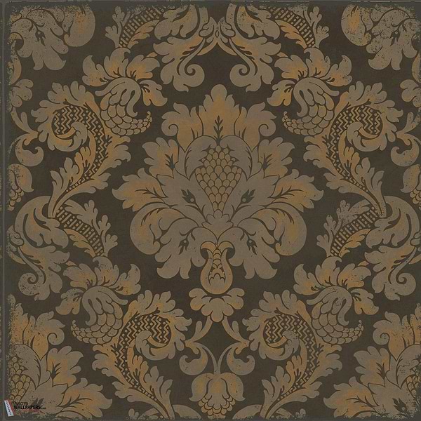 Stravinsky behang-Cole & Son-Metallic bronze on soot-Rol-Selected Wallpapers-Interiors