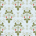 Strawberry behang-Cole & Son-Olive on Blue-Rol-Selected Wallpapers-Interiors