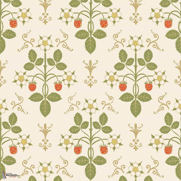 Strawberry behang-Cole & Son-Spring Green on Stone-Rol-Selected Wallpapers-Interiors