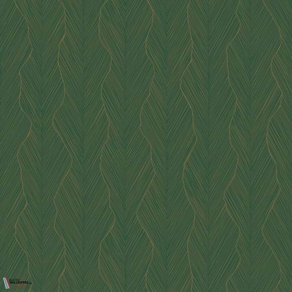 Strie behang-Casamance-Emaraude/Dore-Rol-Selected Wallpapers-Interiors