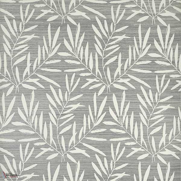 Summer leaves behang-Thibaut-Charcoal-Rol-Selected Wallpapers-Interiors