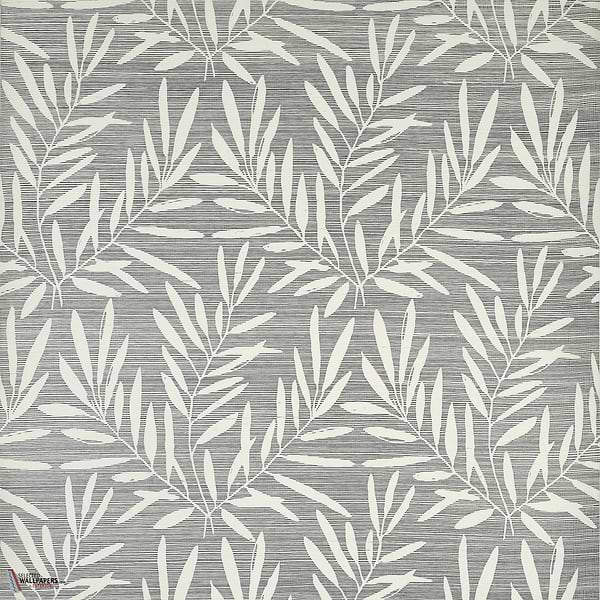 Summer leaves behang-Thibaut-Charcoal-Rol-Selected Wallpapers-Interiors
