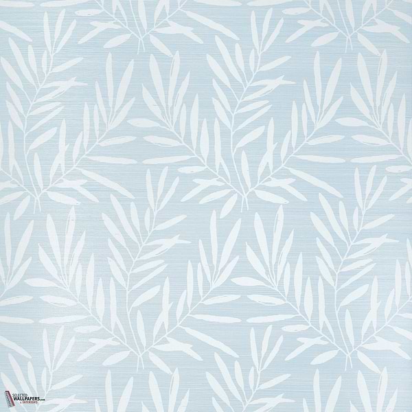 Summer leaves behang-Thibaut-Light blue-Rol-Selected Wallpapers-Interiors